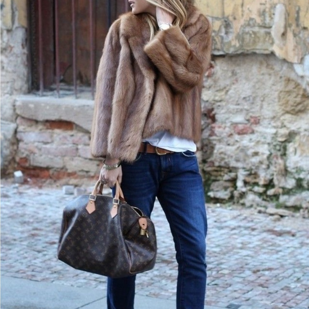 Stylish Mink Fur Coat S/M